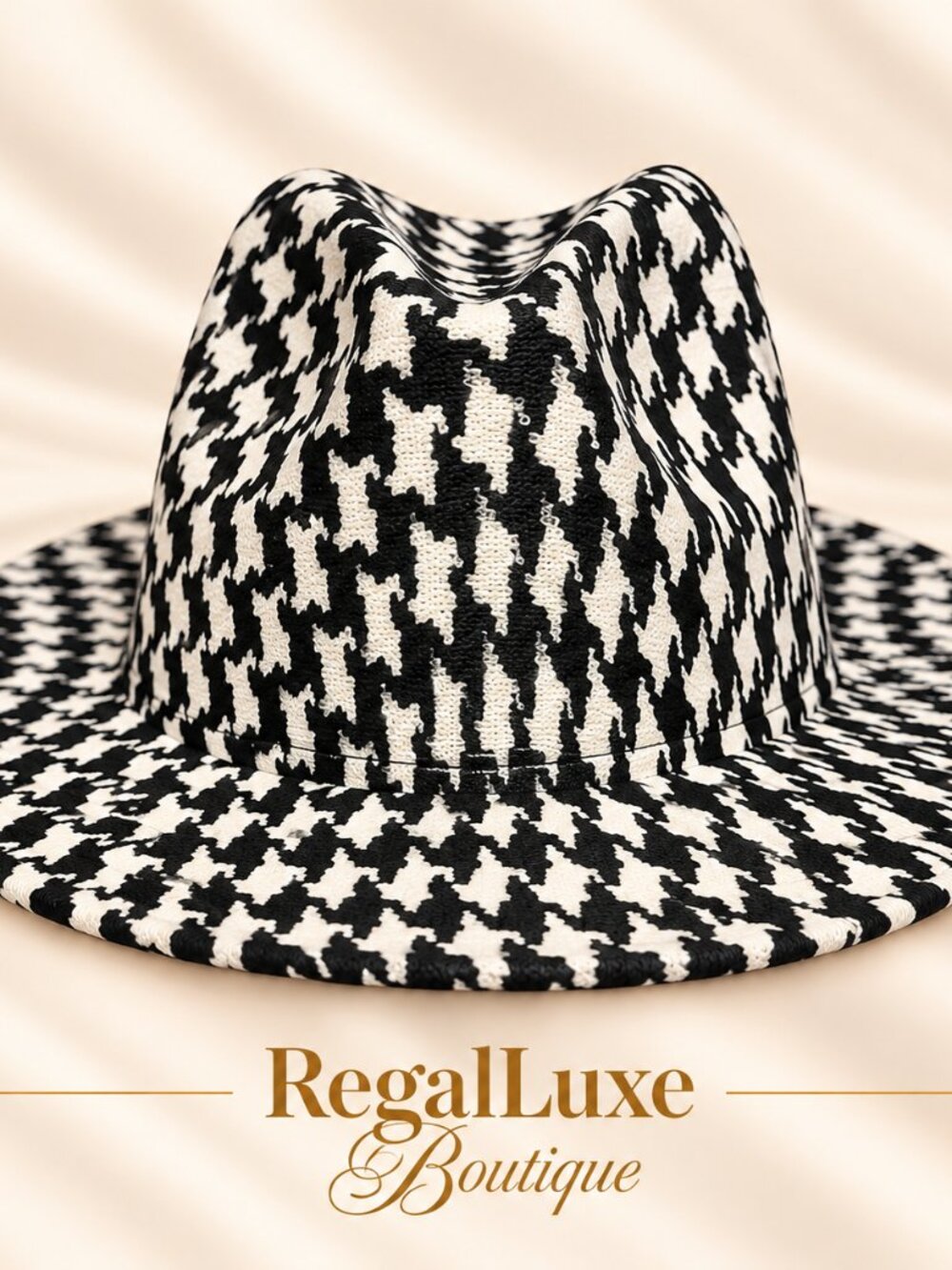 *Brand New* Houndstooth Pattern Women's Fedora